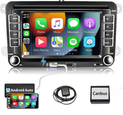 7'' Carplay Android 15 Autoradio GPS Navi Für VW GOLF 5 6 Plus Touran Passat Polo