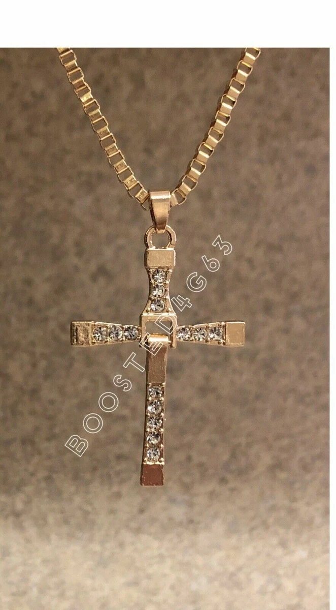 Gold cross shop necklace ebay