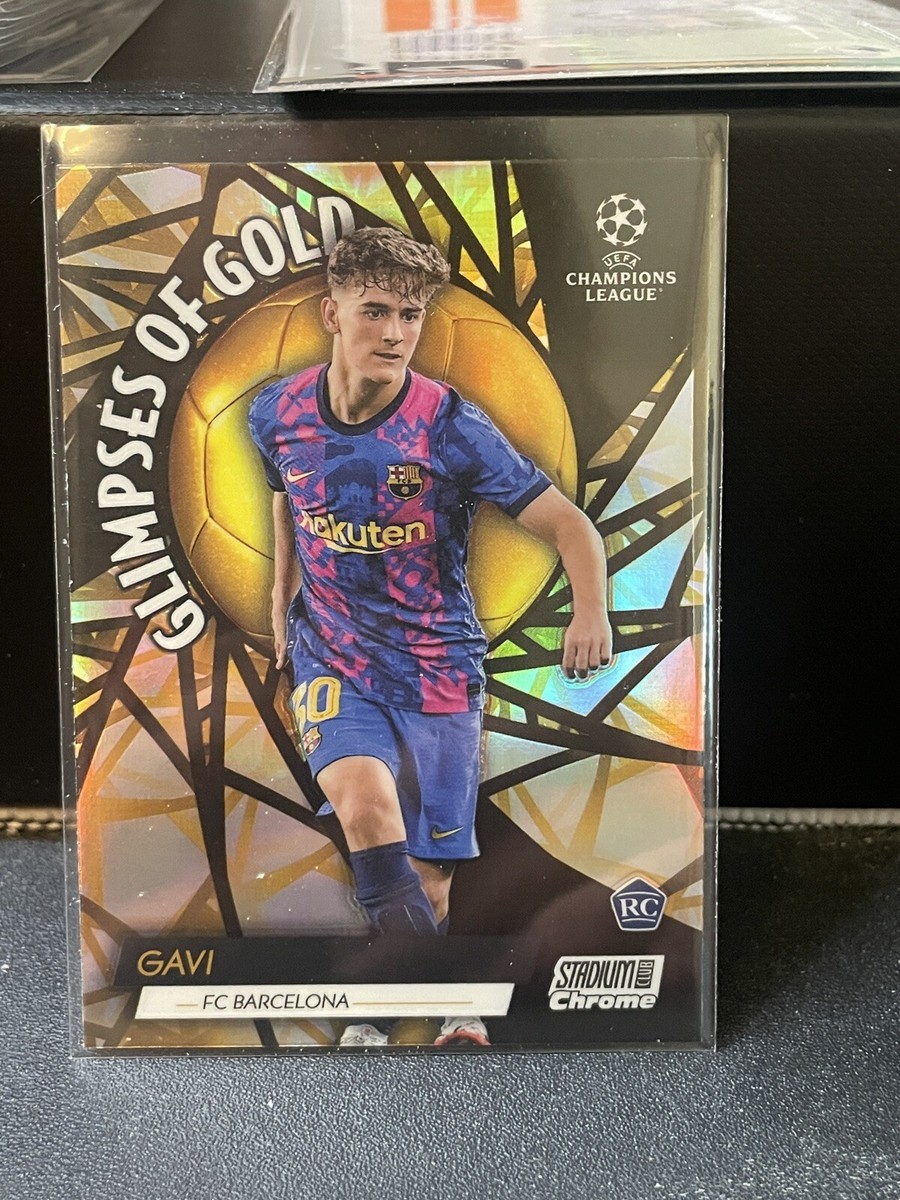 2021-22 Stadium Club Chrome Gavi Glimpses Of Gold Rookie RC GG-GAV