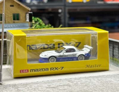 Master 1:64 JDM White RX7 FD Pandem Racing Sports Model Diecast