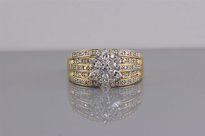 SJD SAMARA Gold Sterling Silver Cubic Zirconia Star Cluster Band