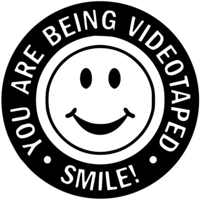 Security Warning Vinyl Decal Stickers Car Window Smile You Are Being ...