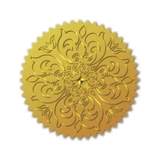 25sheets Self Adhesive golden Foil Embossed Stickers Medal tion Sticker Flower