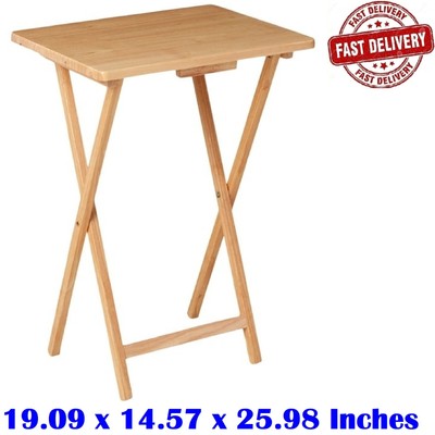 Mainstays Indoor Single Folding TV Tray Table Natural 19 x 15 x 26 Free Shipping