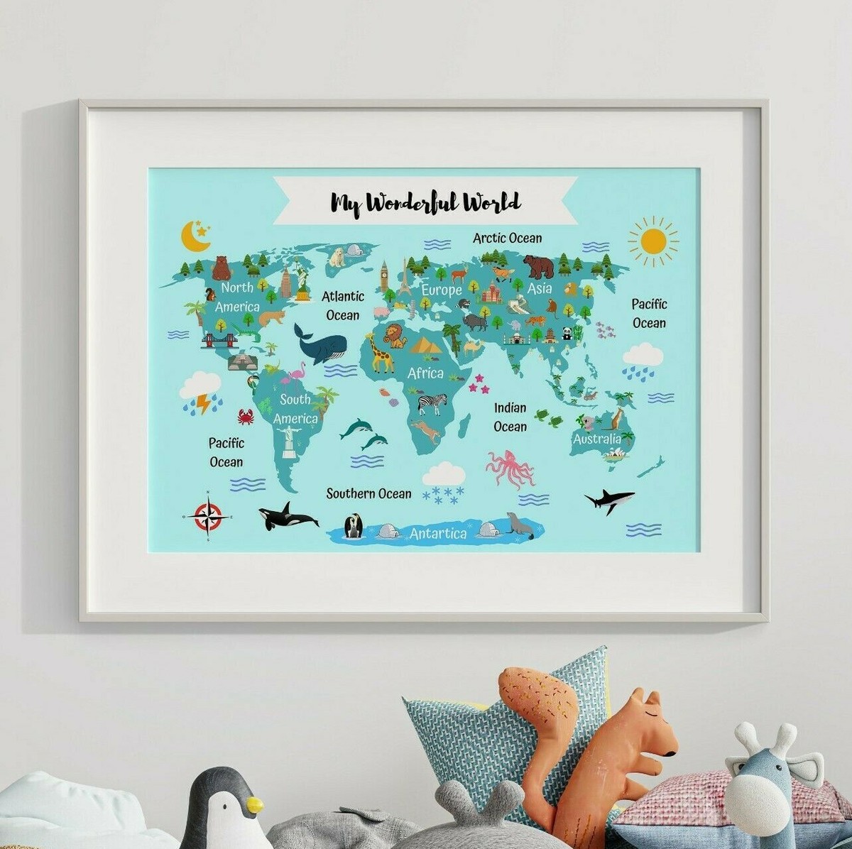 World Map Wall Decal For Kids Highest Quality Images Kids World Map