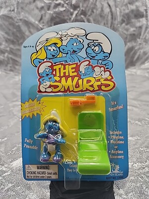 1996 Smurf Minimates Smurfette with Sunchair and brush