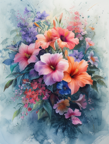 5D Diamond Painting Colorful Lily Bouquet Kit - Afbeelding 1 van 1