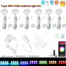 Wifi tuya APP remote control RGB LED Under Cabinet Lighting Dimming Kitchen Kit