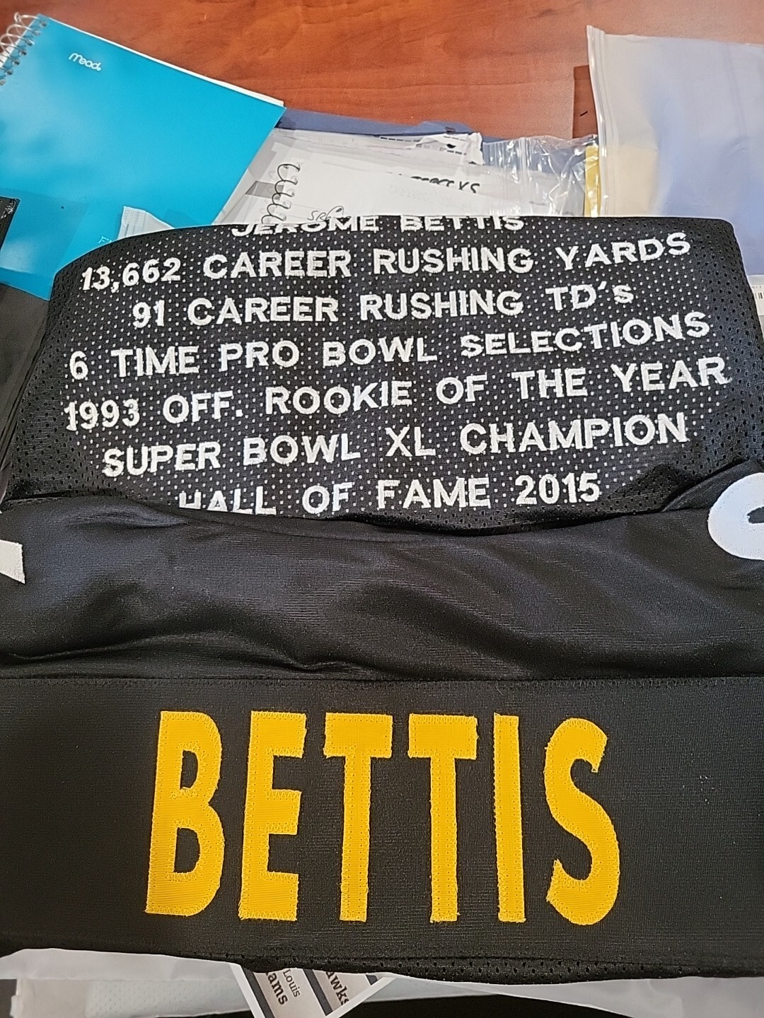 Jerome Bettis Autographed Signed Custom Stats Jersey Beckett COA 