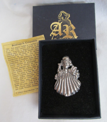 Santiago Di Compostela Pewter Badge Pendant Mary Mary Albion Reproductions 1996