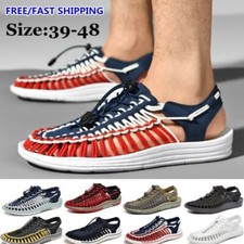 Summer Mens Walking Sandals Outdoor Sport Beach Hand-Woven Slippers Shoes Size