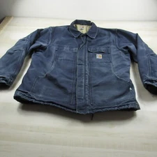 Carhartt Jacket Men Extra Large Blue FR Fire Duck Canvas Quilted Zip Chore Heavy
