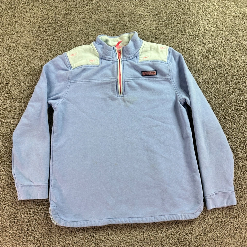 Camisa Pullover Oveja Vineyard Vines Niñas XL Azul Fiesta Ballena Colorblock LEER Foto 2 de 4
