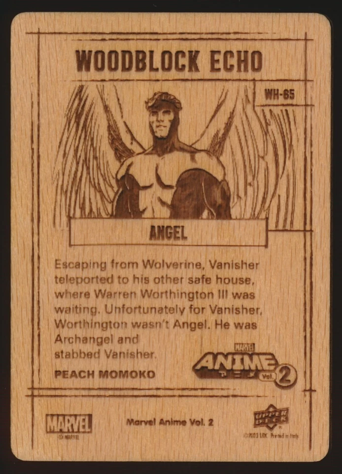 ANGEL WH-65 2023 Upper Deck Marvel Anime Vol 2 WOODBLOCK ECHO PEACH MOMOKO - Image 2 of 2