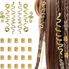 26pcs Gold Hair Accessories Set,Loc Hair,Gold Snake Hair Clips,Hair Jewelry f...