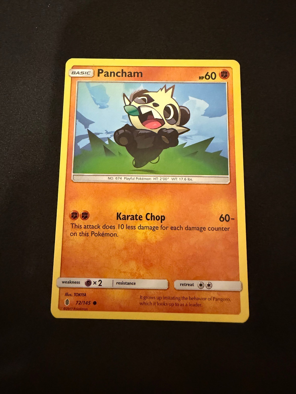 Pancham 72/145 Common Guardians Rising Pokemon Near Mint