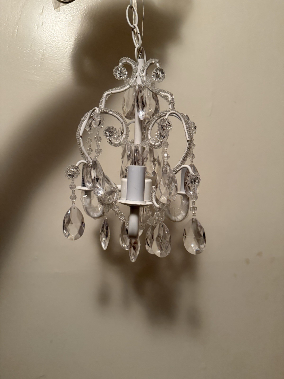 Crystal Mini Chandelier Pendant Light with Hanging Crystals