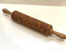 Rolling Pin Embossing -Wooden Rolling Pin Made By Valek Of Poland Floral