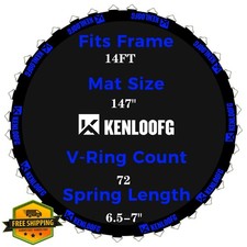 KENLOOFG Trampoline Mat 12/14/15ft 72/96 V-Rings Spring Mat