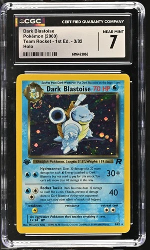 Dark Blastoise 3/82 Holo - Pokémon Team Rocket 1st Ed. CGC 7 Near Mint