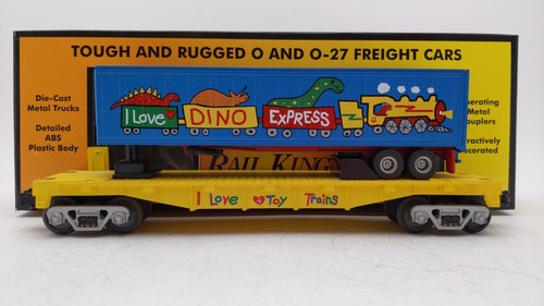 MTH 30-7675 calibre O I Love Toy Trains® vagón plano con remolque MT/caja | Zustand: New