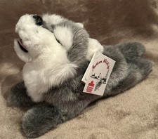 The Stuffed Animal House Howling Wolf Plush 11" Realistic Stuffed Animal Gray