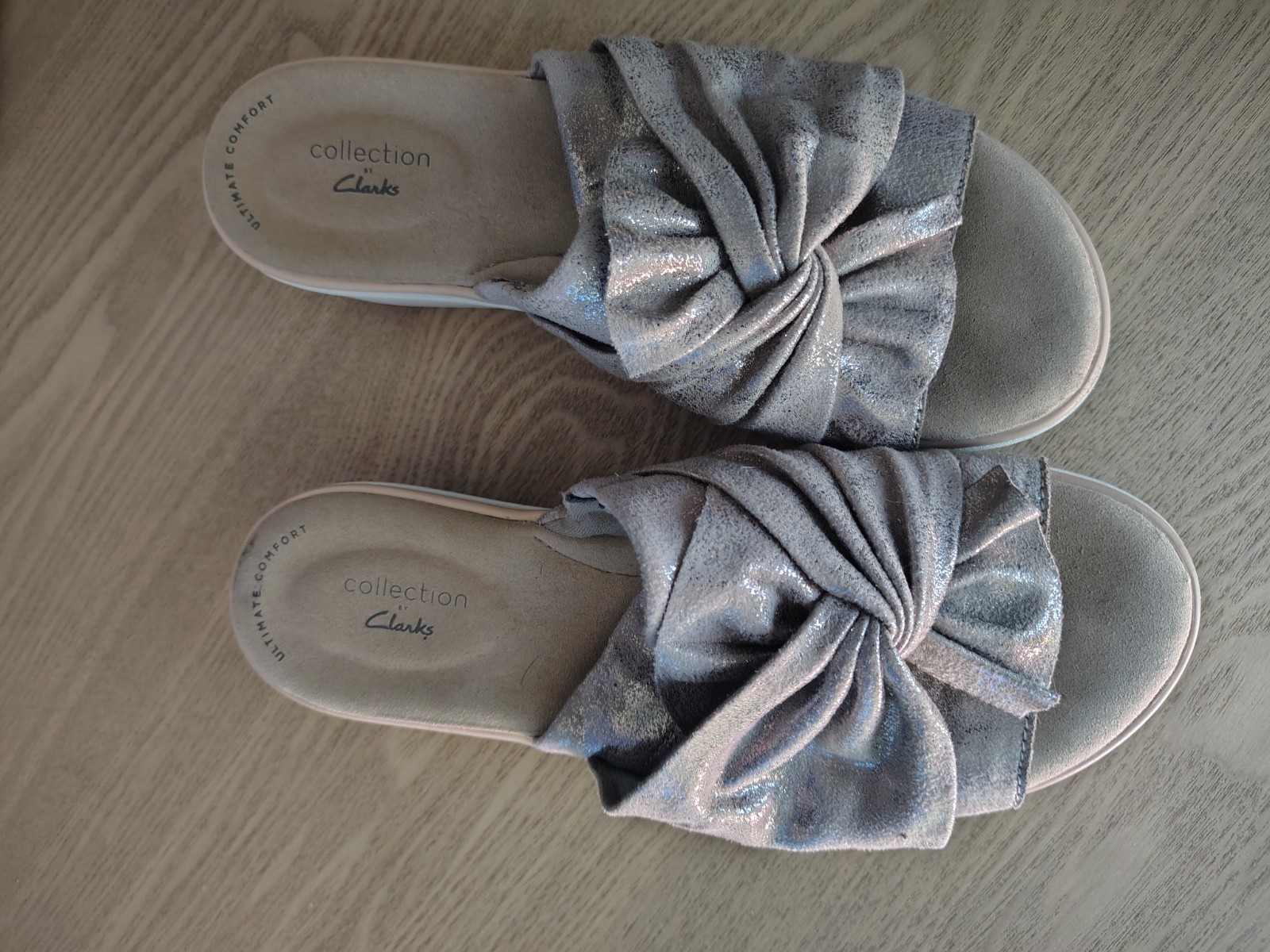 Clarks Collection silver knot platform sandals Si… - image 2