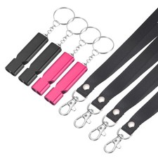 Emergency Whistle, 4 Pcs  Black/Rose Red - Fitting for Outdoor Camping/Hiking 