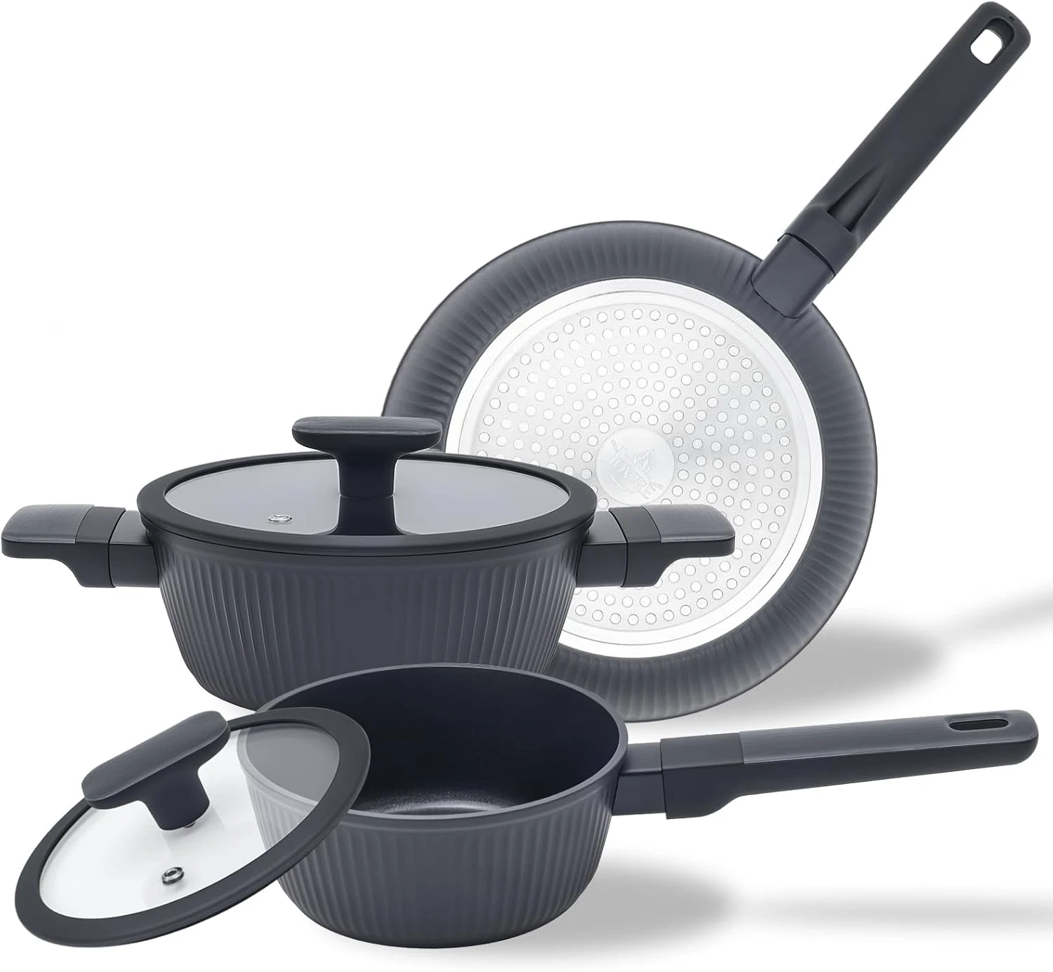 Nonstick 3-Piece Cookware Set, PFOA-Free, Induction Ready, Dishwasher Safe