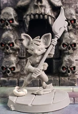 Dungeons & Dragons - Fantasy Miniature - Broken Anvil - Mousefolk w/ Halberd #2