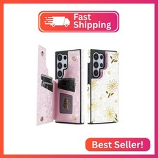 NNH Compatible with Samsung Galaxy S22 Ultra Wallet Case with RFID Blocking Card