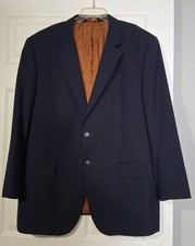 Jos A Bank Navy Blue and Brown Blazer Suit size 46R