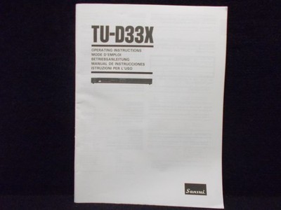 Sansui TU-D 33 X, Tuner, Bedienungsanleitung, Mehrsprachig. #K-443-05