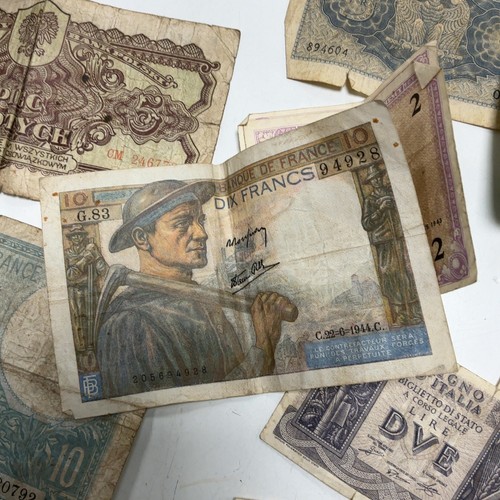 Vintage World Banknotes Collection France Italy Germany Zlotych Lire 4229 - Foto 9 di 9