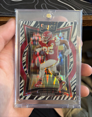 Panini 2024 Select Chris Jones Prizm Zebra Die-Cut Concourse #19 Chiefs