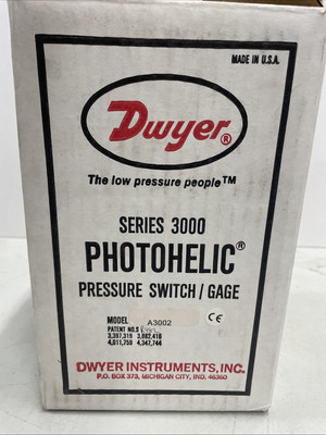 #ad Dwyer Photohelic Pressure Switch gauge Model A3002 $59.98