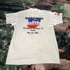 Vintage 80s “Hands Across America” 1-Stitch Shirt Large Charity Africa USA Made