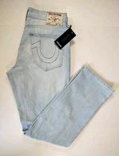 TRUE RELIGION-NWT-Men's Geno SN Distressed Slim Denim Blue Jeans-Size W32xL32