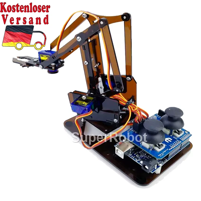 SG90 4 Dof Unassembly Acrylic Mechanical Robot Manipulator Claw for Arduino Robo - Bild 3 von 4