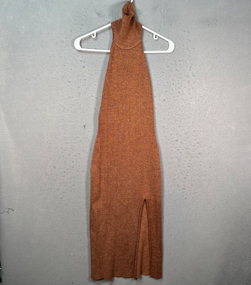 Superdown Womens Size Small Brown Metallic Knit Halter Midi Dress w/ Front Slit | eBay Superdown Womens Size Small Brown Metallic Knit Halter Midi Dress w/ Front Slit | eBay