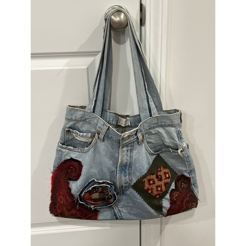 Upcycled Levi’s jeans made shoulder bag with embellishments