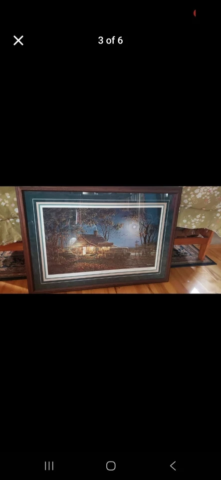 TERRY REDLIN OTOÑO NOCHE PERSONALIZADO ENMARCADO Y MATE FIRMADO CERTIFICADO DE AUTENTICIDAD 40 x 28 EDICIÓN LIMITADA Foto 2 de 4