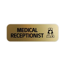 Medical Receptionist 1 x 3" Rounded Corner Name Badge Medical Facilities