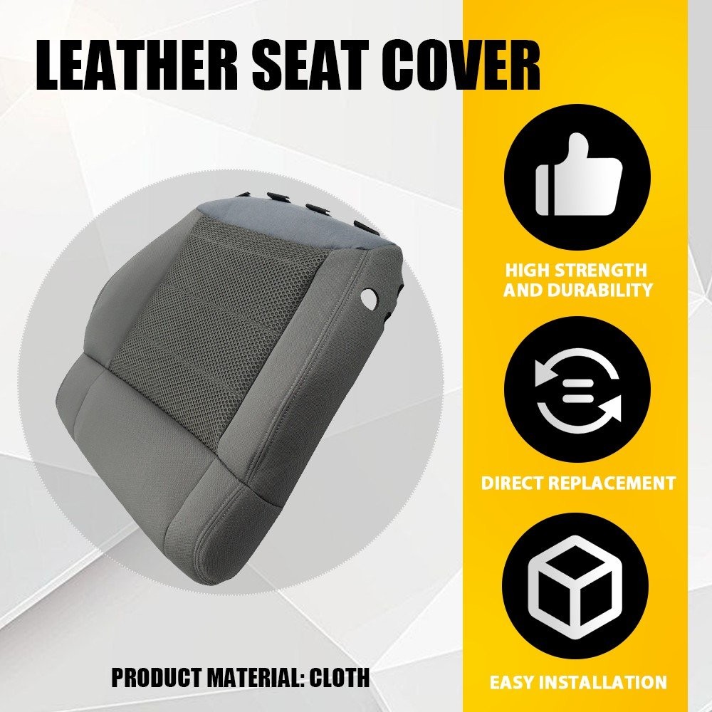 Front Left Driver Bottom Cloth Seat Cover For 2007-10 Jeep Wrangler Sahara Gray thumbnail 7