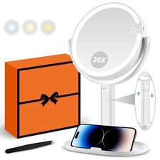 Makeup Mirror with Lights, 30X Magnifying Mirror with Light and Touch Switch,...