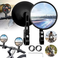 2x Motorrad Lenkerendenspiegel Spiegel R&uuml;ckspiegel E-Gepr&uuml;ft 7/8" Schwarz ATV