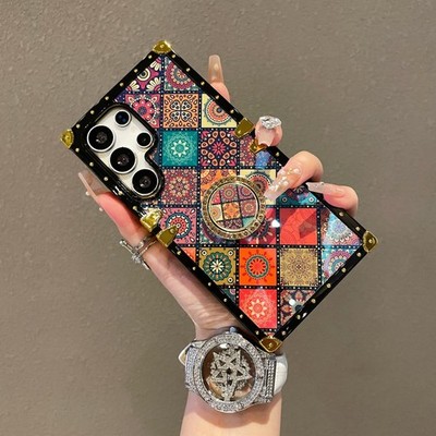 Für verschiedene Handy Ethno Stil + Ring Halter Hülle Stoßfest Backcover Halterung