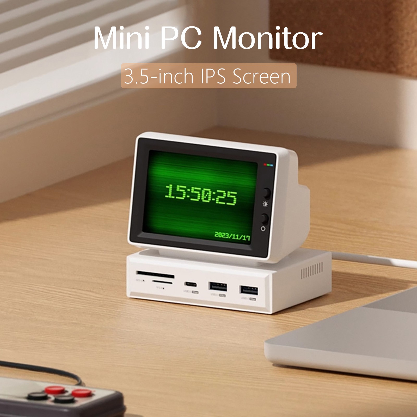 2024 3.5" IPS Mini Computer Secondary Screen Desktop Expansion Dock Case AIDA64