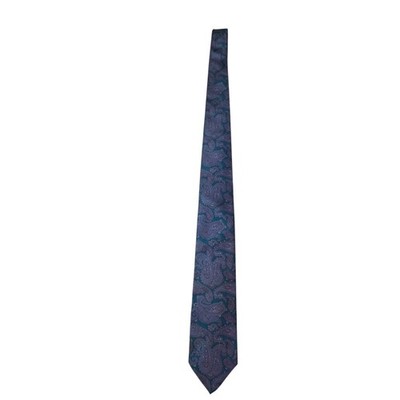 Andhurst Men's Woven Silk Paisley Tie Teal Purple Pointed One Size Made USA