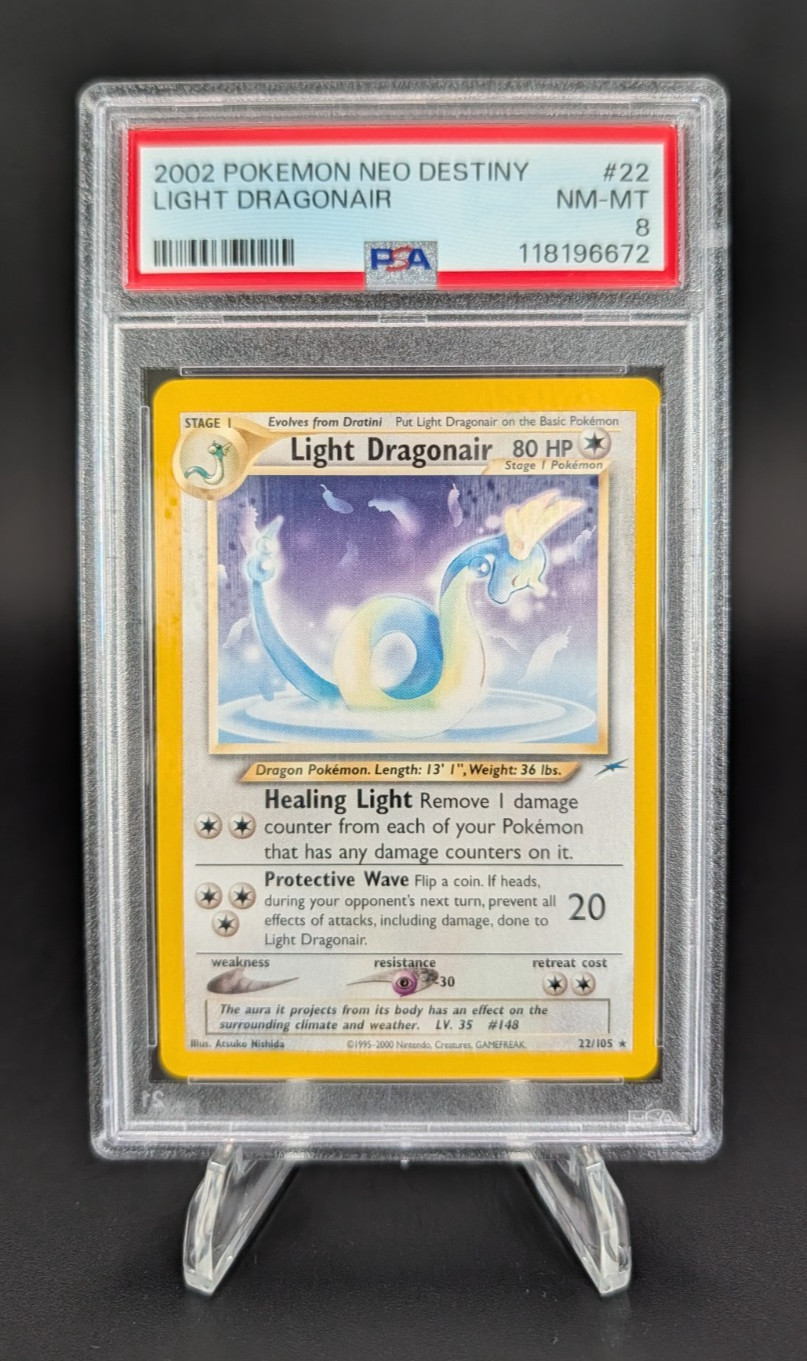 Light Dragonair 2002 Pokemon Neo Destiny #22 PSA 8